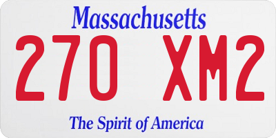 MA license plate 270XM2
