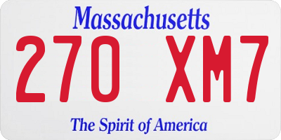 MA license plate 270XM7