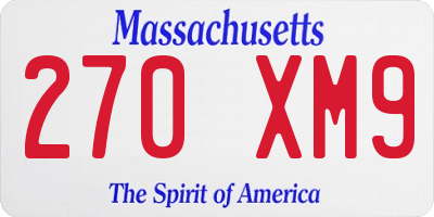 MA license plate 270XM9