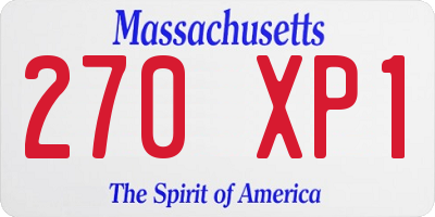 MA license plate 270XP1