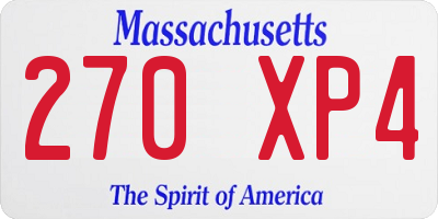 MA license plate 270XP4