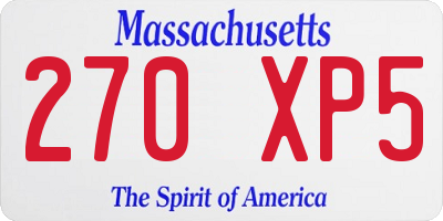 MA license plate 270XP5