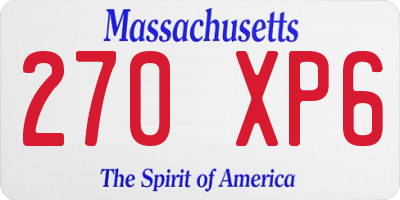 MA license plate 270XP6