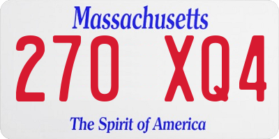 MA license plate 270XQ4