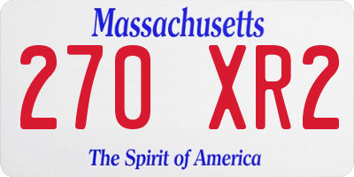 MA license plate 270XR2
