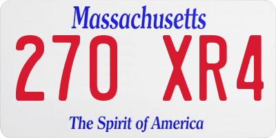 MA license plate 270XR4