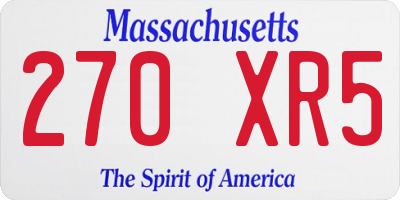 MA license plate 270XR5