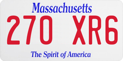 MA license plate 270XR6