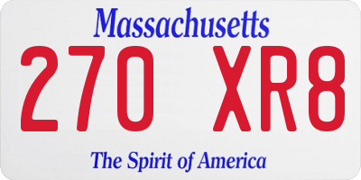MA license plate 270XR8