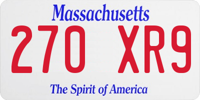 MA license plate 270XR9