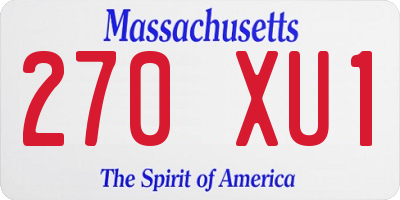MA license plate 270XU1