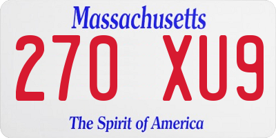 MA license plate 270XU9