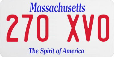 MA license plate 270XV0