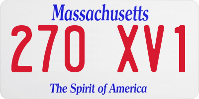 MA license plate 270XV1