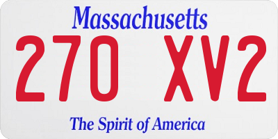 MA license plate 270XV2