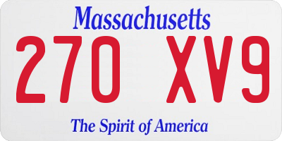 MA license plate 270XV9