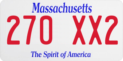 MA license plate 270XX2