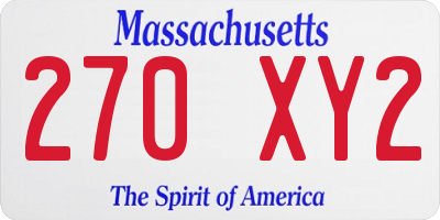 MA license plate 270XY2