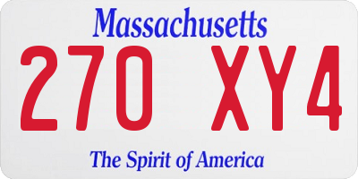 MA license plate 270XY4