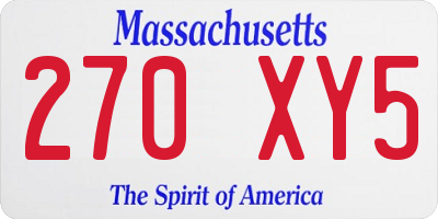 MA license plate 270XY5