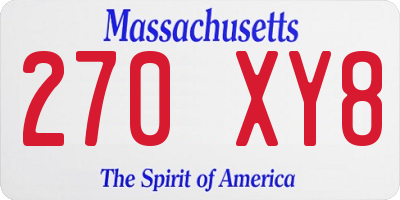 MA license plate 270XY8