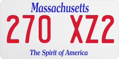 MA license plate 270XZ2