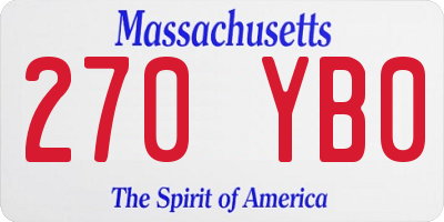 MA license plate 270YB0