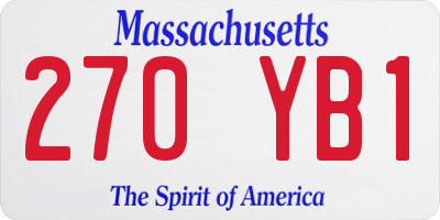 MA license plate 270YB1