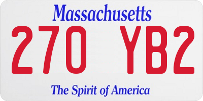 MA license plate 270YB2