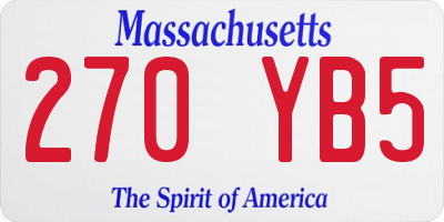 MA license plate 270YB5