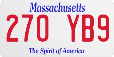 MA license plate 270YB9