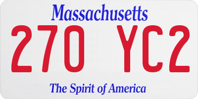 MA license plate 270YC2