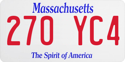 MA license plate 270YC4