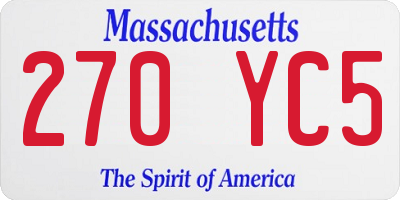 MA license plate 270YC5