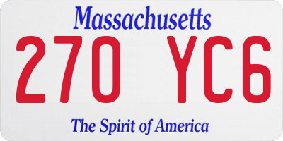MA license plate 270YC6