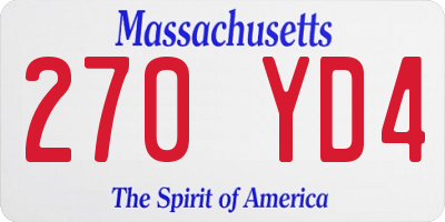 MA license plate 270YD4