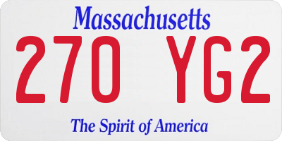 MA license plate 270YG2