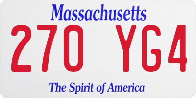 MA license plate 270YG4