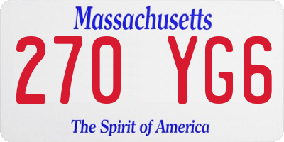 MA license plate 270YG6