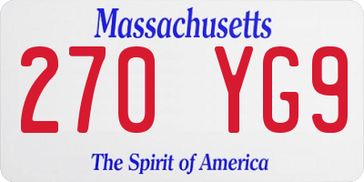 MA license plate 270YG9