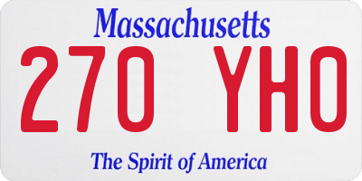MA license plate 270YH0