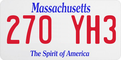 MA license plate 270YH3