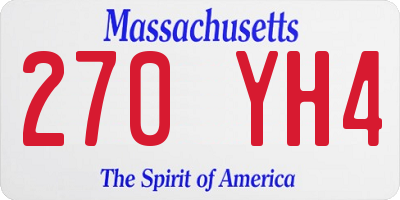 MA license plate 270YH4