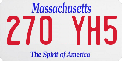 MA license plate 270YH5