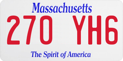 MA license plate 270YH6