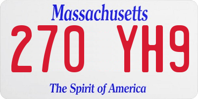 MA license plate 270YH9