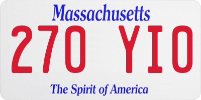 MA license plate 270YI0