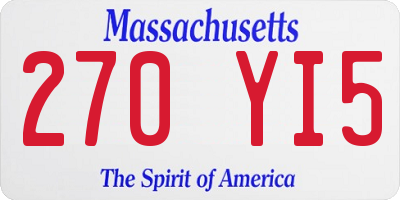 MA license plate 270YI5