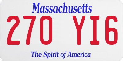 MA license plate 270YI6
