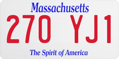 MA license plate 270YJ1